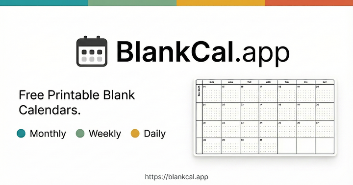BlankCal: A clean, free tool to generate printable blank calendars