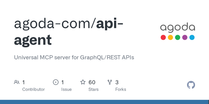Agoda-com/API-agent: Universal MCP server for GraphQL/REST APIs