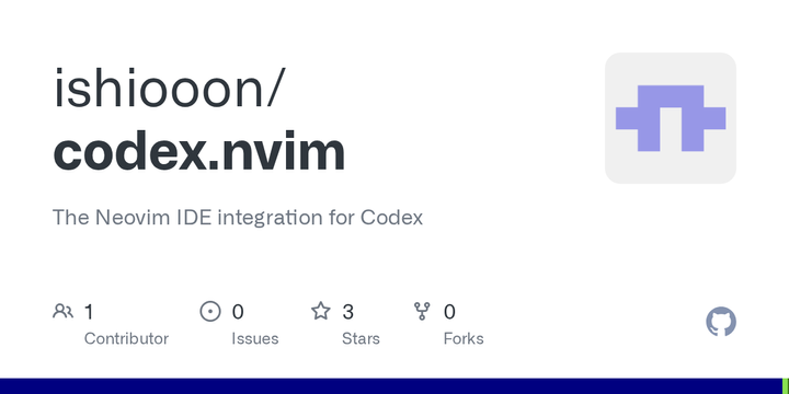 Show HN: Codex.nvim – Codex inside Neovim (no API key required)