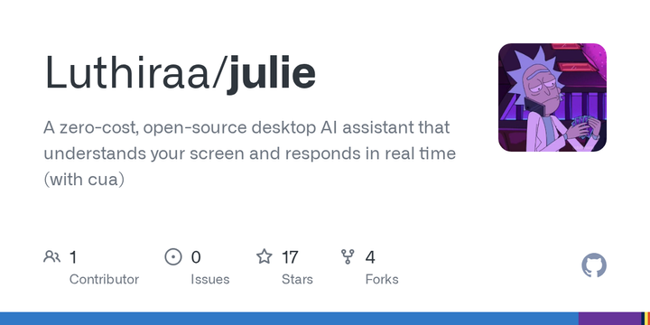 Show HN: Julie Zero – my screen-aware desktop AI that works out of the box