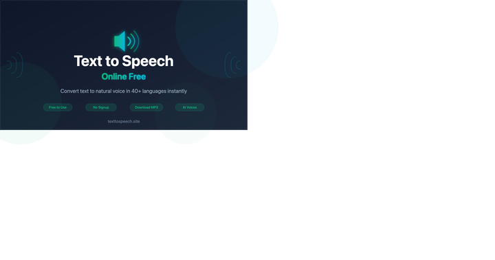 Show HN: Free Text-to-Speech Tool – No Signup, 40 Languages