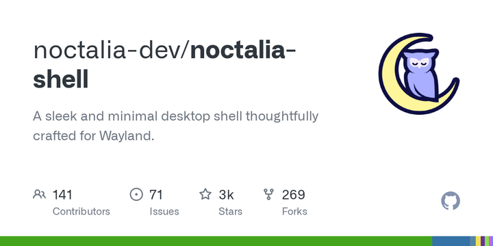 Noctia: A sleek and minimal desktop shell thoughtfully crafted for Wayland