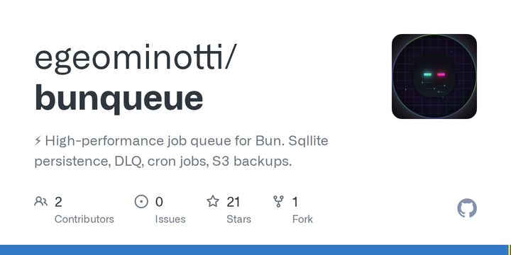 Show HN: Bunqueue – Job queue for Bun using SQLite instead of Redis