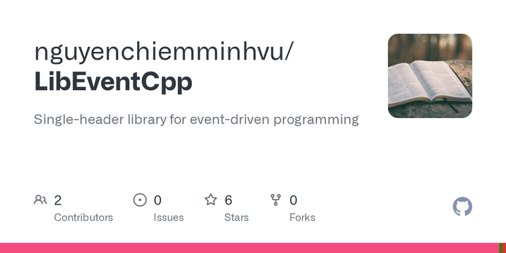 LibEventCpp – Single-header library for event-driven programming