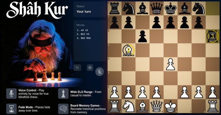 I built a hands-free blindfold chess trainer