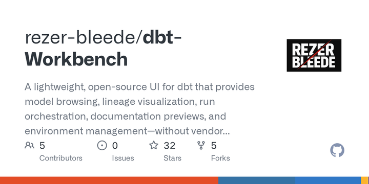 Show HN: Dbt-Workbench – an open-source UI for exploring dbt projects, lineage