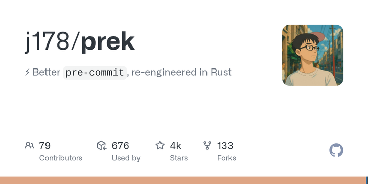 Prek: A better, faster, drop-in pre-commit replacement, engineered in Rust