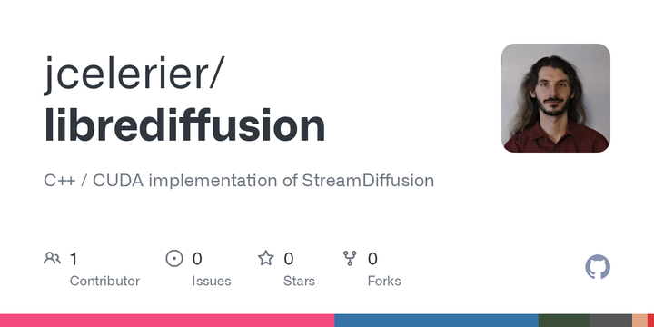 Show HN: Librediffusion: C++ / CUDA Reimplementation of StreamDiffusion