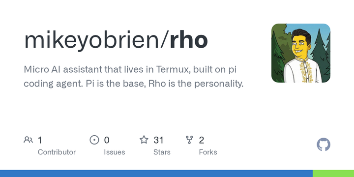 Show HN: Rho – an OpenClaw like micro-agent that lives in termux