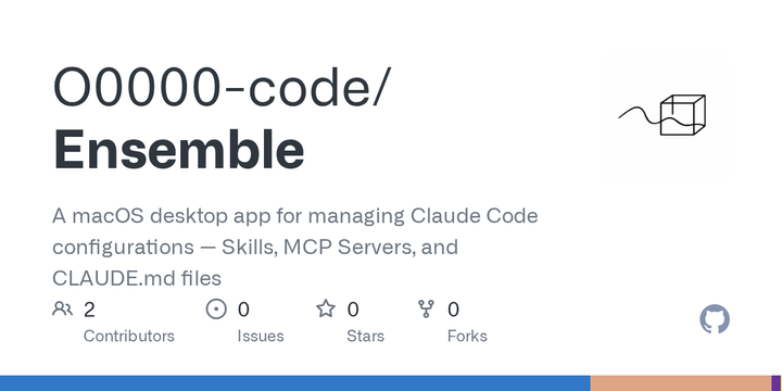 Show HN: Ensemble – macOS App to Manage Claude Code Skills, MCPs, and Claude.md