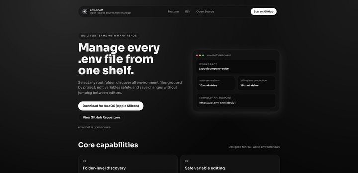 Show HN: Env-shelf – Open-source desktop app to manage .env files