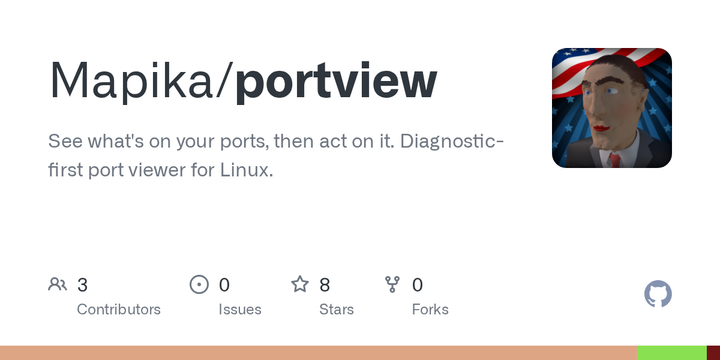 Show HN: Portview, A diagnostic-first port viewer for Linux (~930 KB, zero deps)