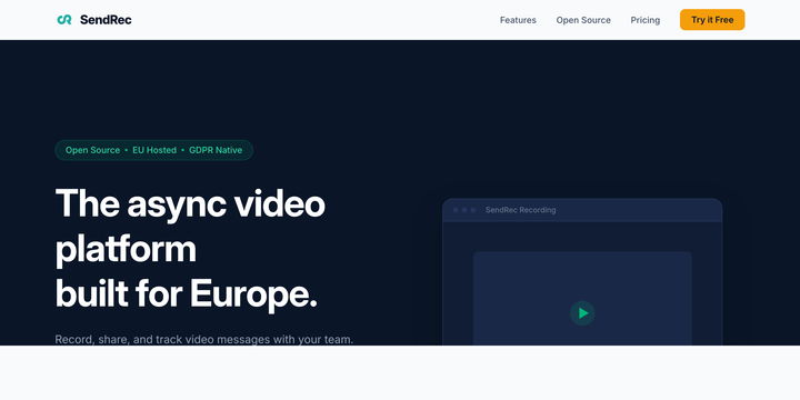 Show HN: SendRec – Self-hosted async video for EU data sovereignty