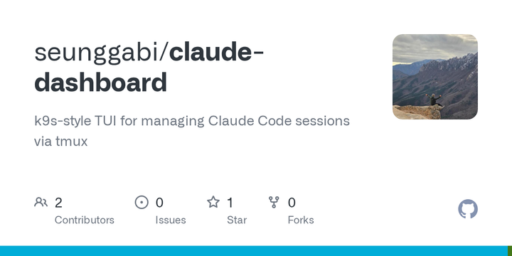 Show HN: Claude Dashboard – k9s-style TUI for managing Claude sessions via tmux