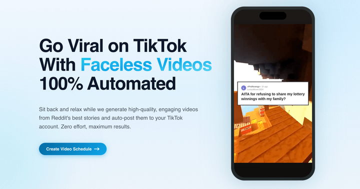 Show HN: NoFaceClips automatic Reddit to TikTok faceless video generator