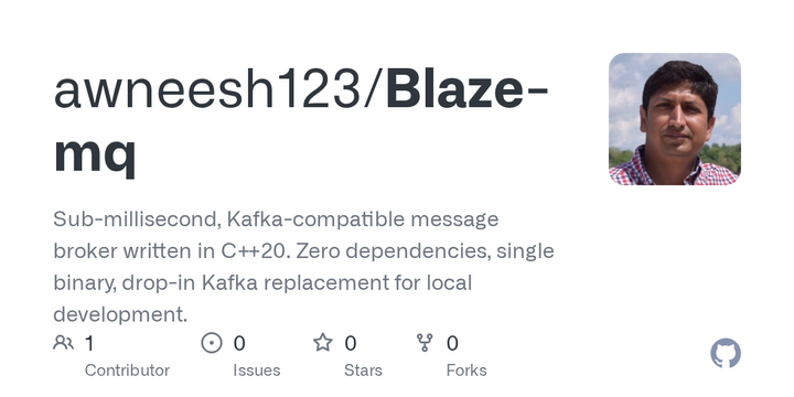 Show HN: BlazeMQ – 52KB Kafka-compatible broker in C++20, zero dependencies