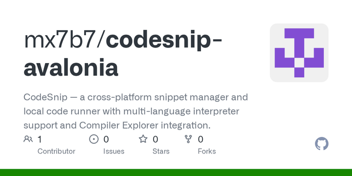 Show HN: CodeSnip – Cross‑Platform Snippet Manager and Code Runner