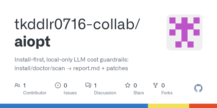 Show HN: AIOpt – local-only guardrail for LLM token/cost regressions