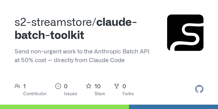 Show HN: Send Claude Code tasks to the Batch API at 50% off