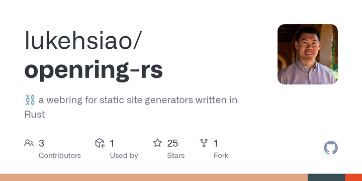Openring-rs: a webring for static site generators written in Rust