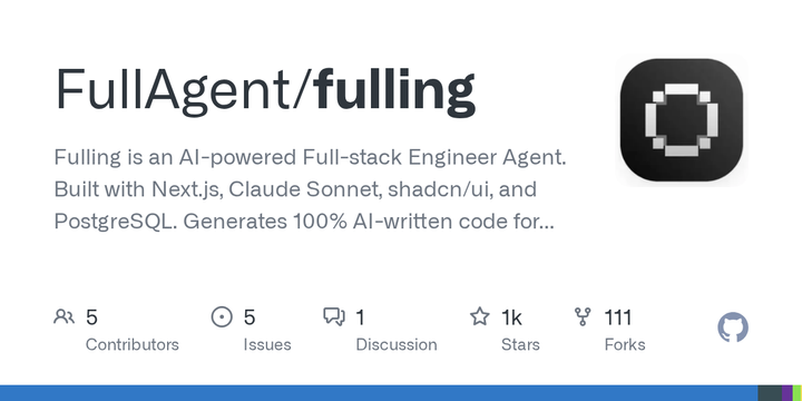 The open source project named fulling, and it's hit 1k stars