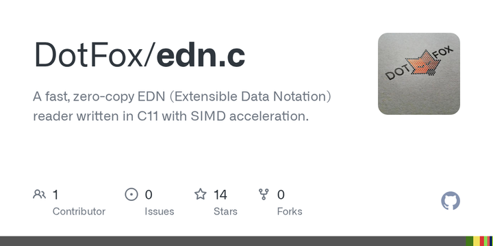 A fast EDN (Extensible Data Notation) reader written in C11 with SIMD boost