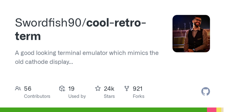 Cool-retro-term: terminal emulator which mimics look and feel of the old CRTs