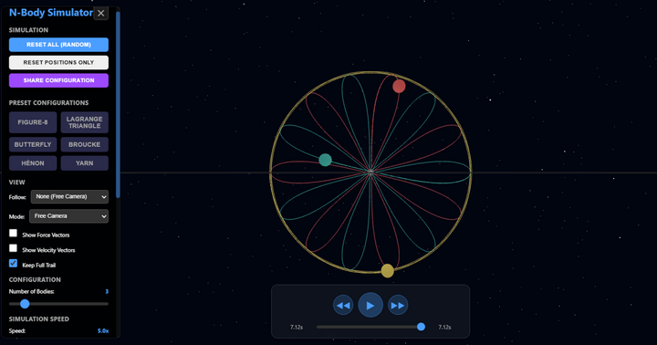 N-Body Simulator – Interactive 3 Body Problem and Gravitational Physics