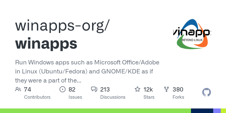 WinApps: Run Windows apps as if they were a part of the native Linux OS