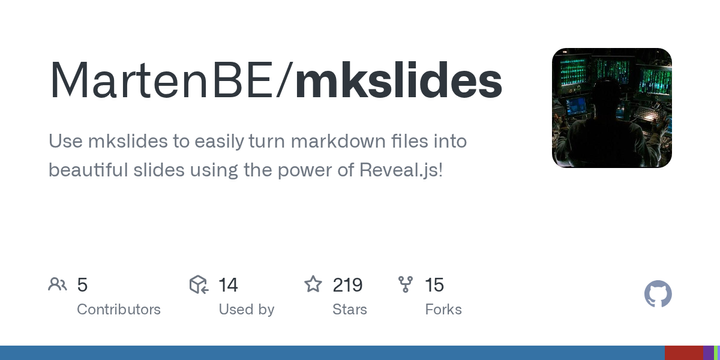 Show HN: MkSlides – Markdown to slides with a similar workflow to MkDocs