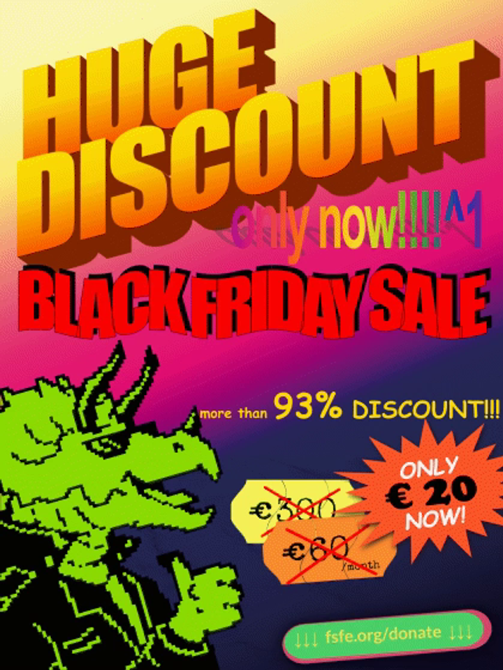 More than 93% discount for Free Software on Black Friday;)