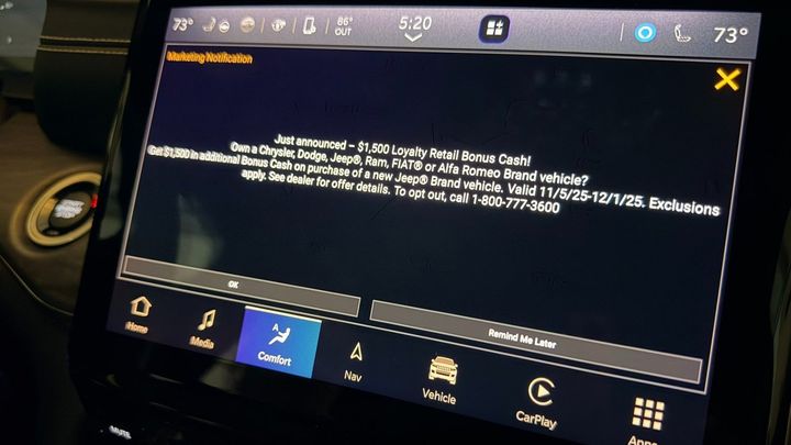 Stellantis Is Spamming Owners' Screens with Pop-Up Ads for New Car Discounts