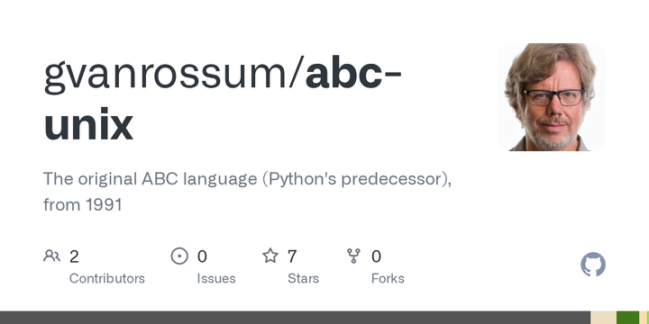 The original ABC language, Python's predecessor (1991)