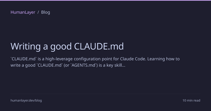Writing a Good Claude.md