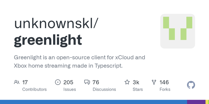 Greenlight is an open-source client for xCloud and Xbox home streaming
