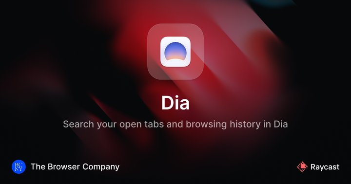 Search across tabs in Dia with Raycast