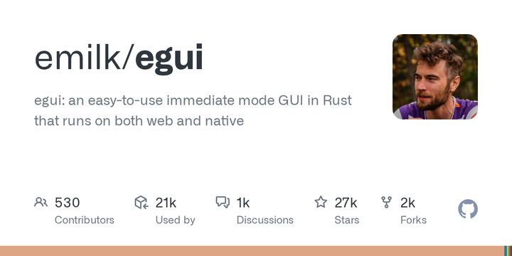 Egui: An easy-to-use GUI in pure Rust