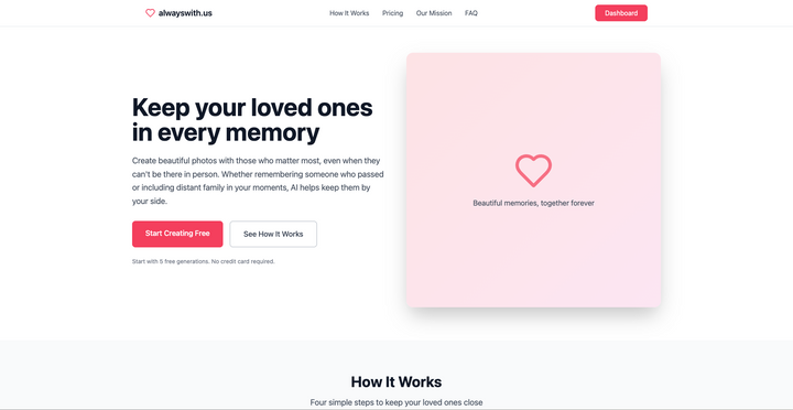Show HN: I built alwayswith.us to easily add deceased loved ones into photos