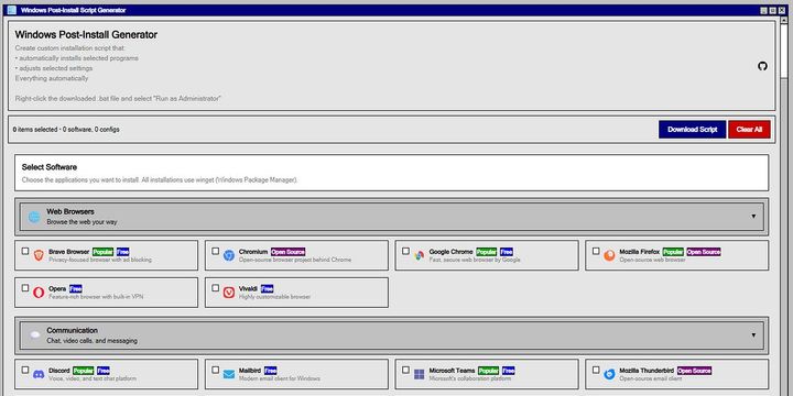 Show HN: From Personal Script to Public Tool – How I Built a Windows Setup Gen