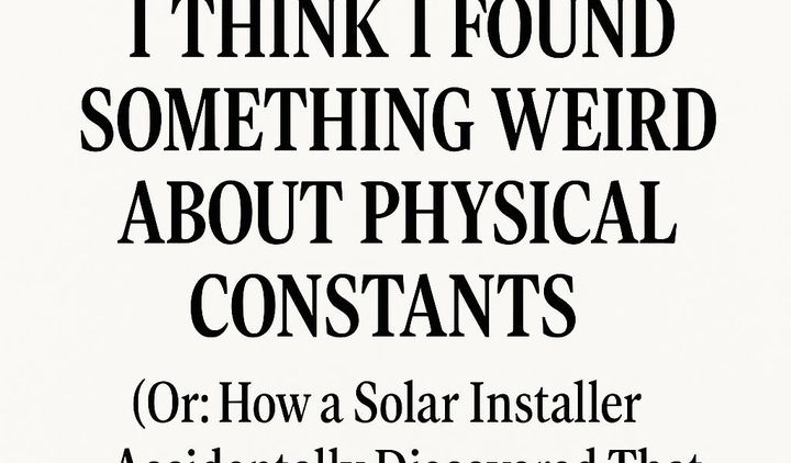 I Think I Found Something Weird About Physical Constants