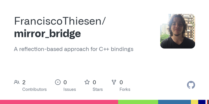 Show HN: Mirror_bridge – C++ Reflection powered Python binding generation