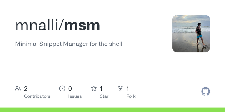 Show HN: Msm – Minimal Snippet Manager for the shell (fzf-based)