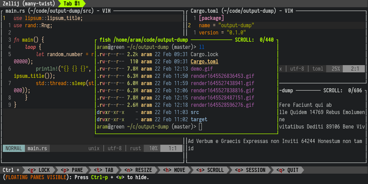 Zellij: A terminal workspace with batteries included