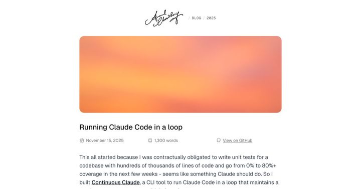 Running Claude Code in a loop to mirror human development practices