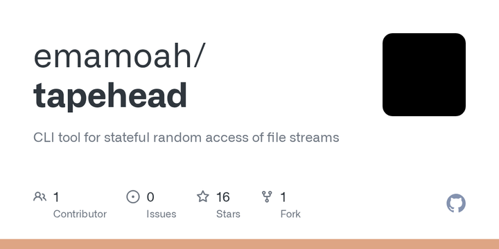 Show HN: TapeHead – A CLI tool for stateful random access of file streams