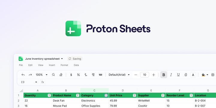 Introducing Proton Sheets: Protect the data that drives your business