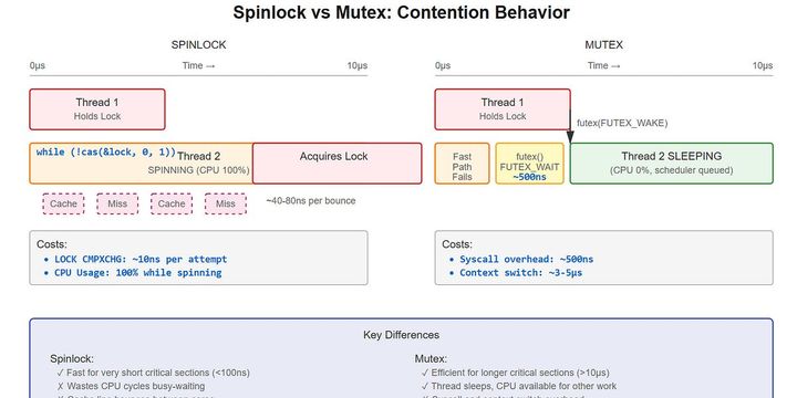 Spinlocks vs. Mutexes: When to Spin and When to Sleep