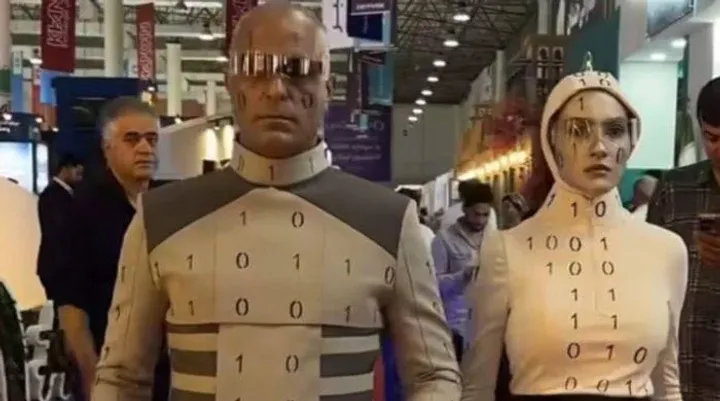 Humanoid Robots at Iranian Tech Expo Turn Out to Be Humans in Disguise