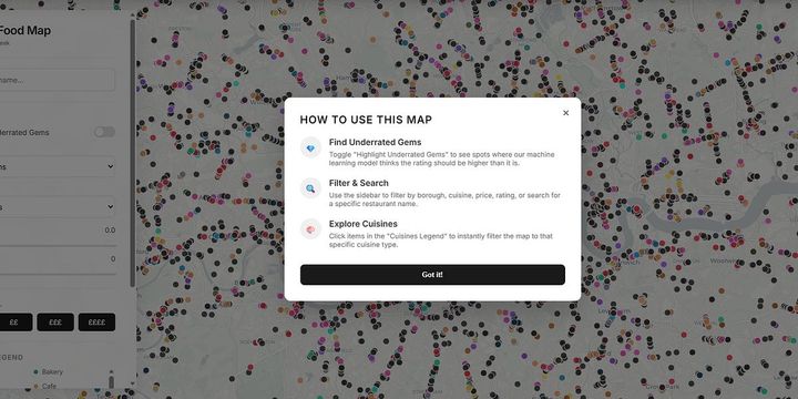 How Google Maps allocates survival across London's restaurants