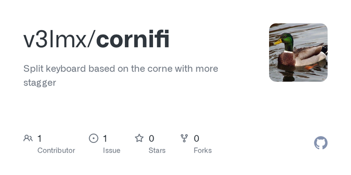 Show HN: Cornifi split keyboard, a more staggered corne